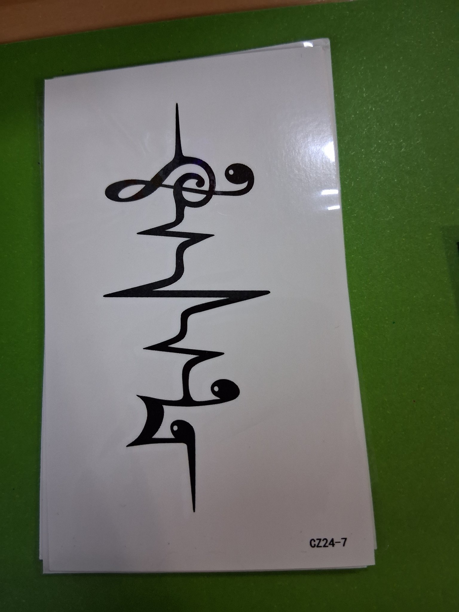 Temporary Tattoo — 39A Music Heartbeat EKG (CZ24-7)